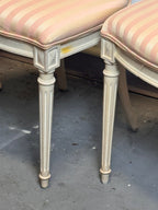 Vintage French Louis XVI Style Oval Cane Back Dining Chairs, Set of 6, c. 1970s