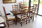 Vintage Ladderback Rush Seat Side Chairs Set of 6