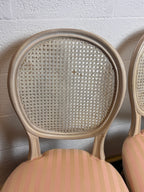 Vintage French Louis XVI Style Oval Cane Back Dining Chairs, Set of 6, c. 1970s