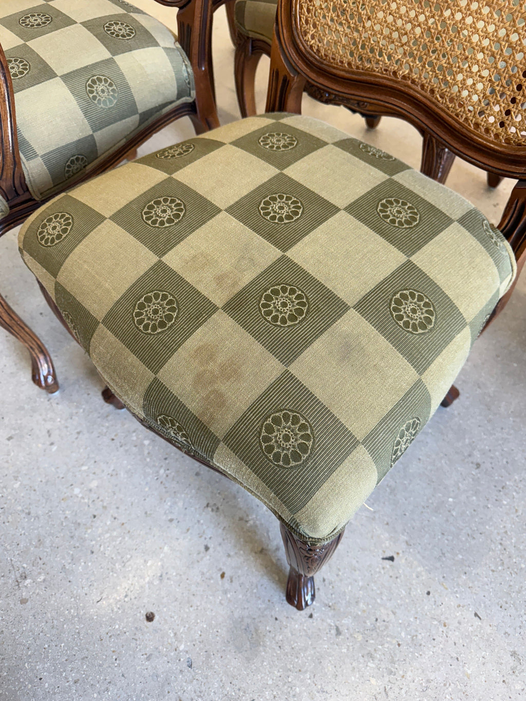 Vintage Louis XV Style Cane Back Dining Chairs - Set of 10