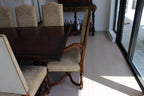 Vintage Provence Collection by Bussandri Louis XIV Style Fabric & Leather Dining Chairs, Set of 10, c. 2003