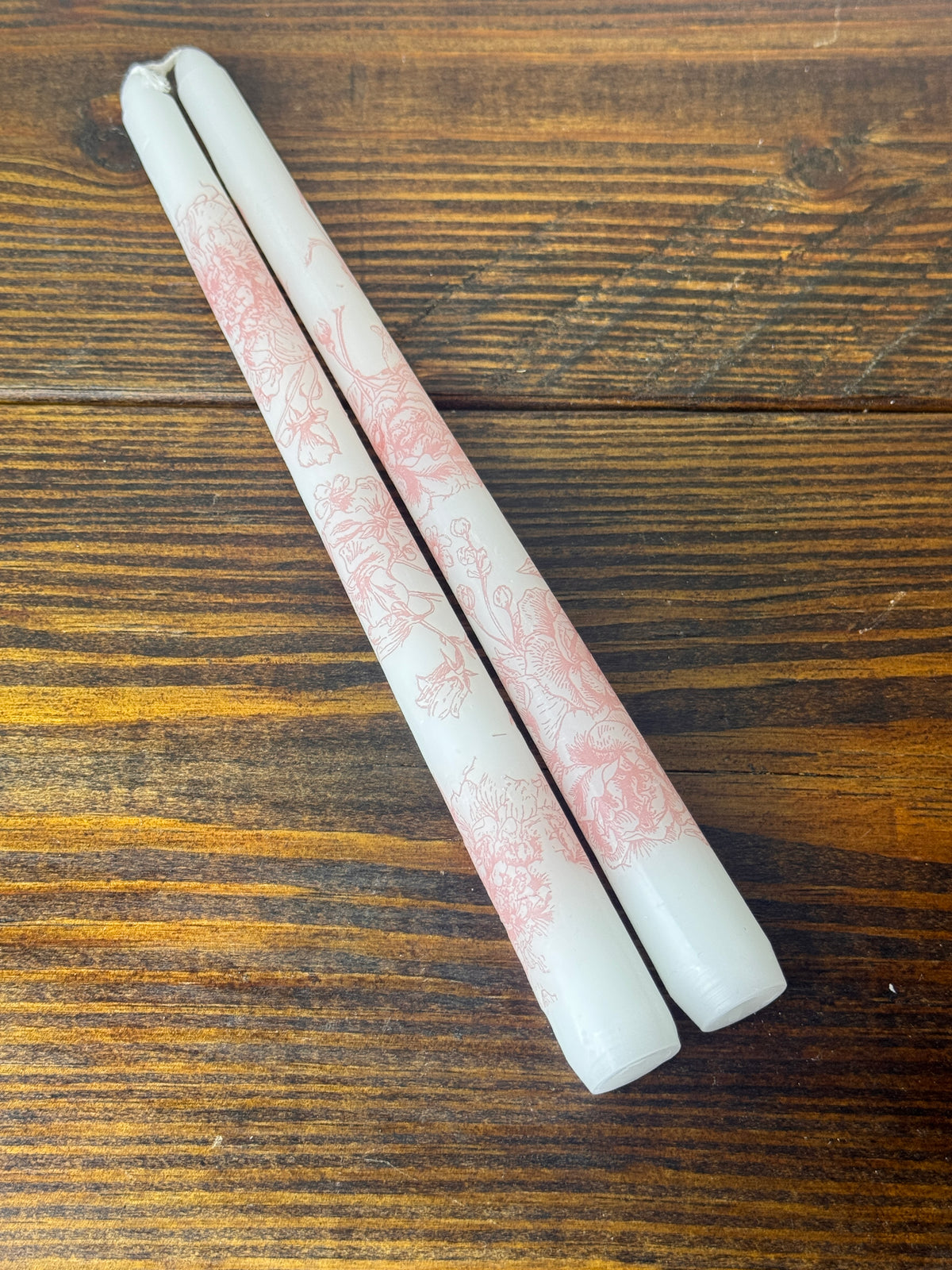 Hand-Embellished Decorative Taper Candles, Set of Two, Choice of Pattern