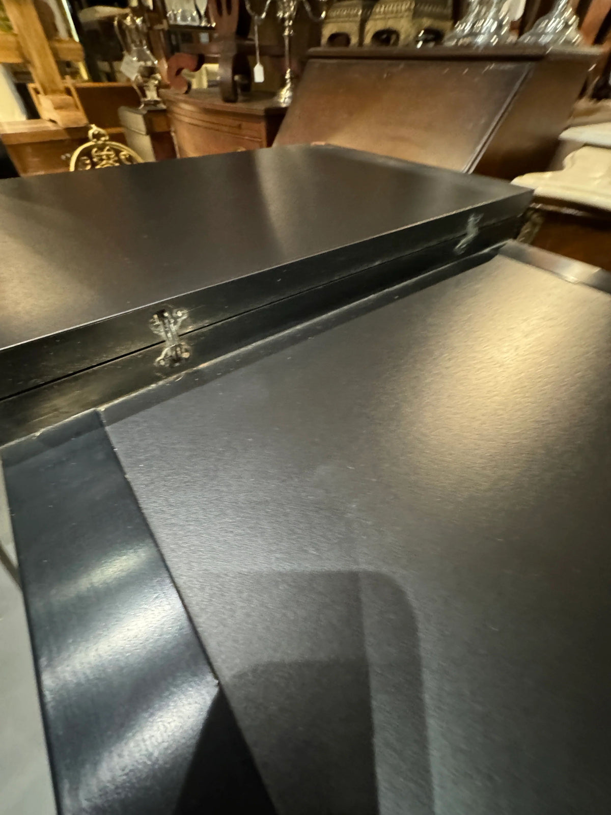 Drexel Et Cetera Collection Black Lacquer Chinoiserie Flip-Top Buffet Server, 1970s