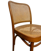 Vintage Thonet No. 811 Style Prague Bentwood & Cane Dining Chairs, Set of 4, c. 1960s–1980s