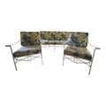 1970s Palm Beach Regency Wrought Iron Patio Set - Sofa and 2 Arm Chairs