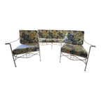 1970s Palm Beach Regency Wrought Iron Patio Set - Sofa and 2 Arm Chairs