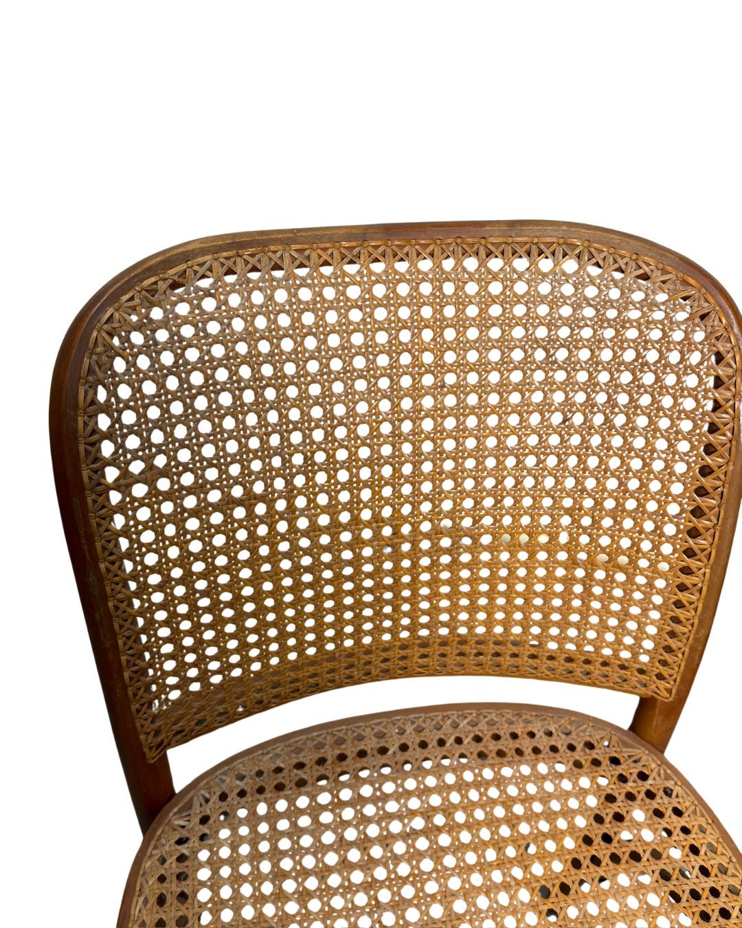 Vintage Thonet No. 811 Style Prague Bentwood & Cane Dining Chairs, Set of 4, c. 1960s–1980s