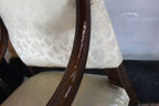 Antique French  Louis XIV Style Carved Walnut Ivory White Arm Chairs - Set of 2