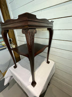 Chippendale Style Gallery Top Two Tiered Claw and Ball Table
