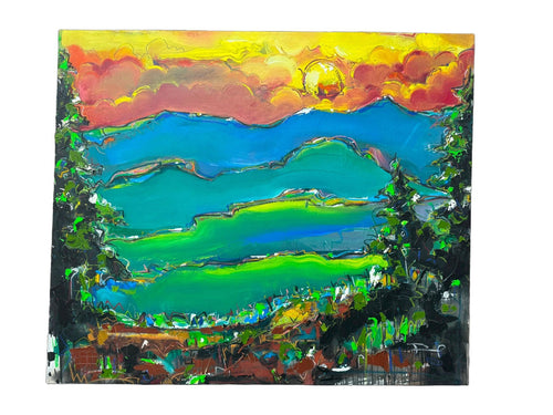 "North Carolina" by David "Dalo" Banegas, Signed - Authentic Original Acrylic on Canvas