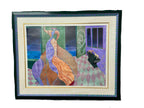 The Kiss by Patricia Bomberg - Original Watercolor on Paper 68x56 framed, 49.5x38 actual, Signed