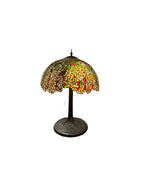Vintage Tiffany Style Stained Glass Desk or Table Lamp