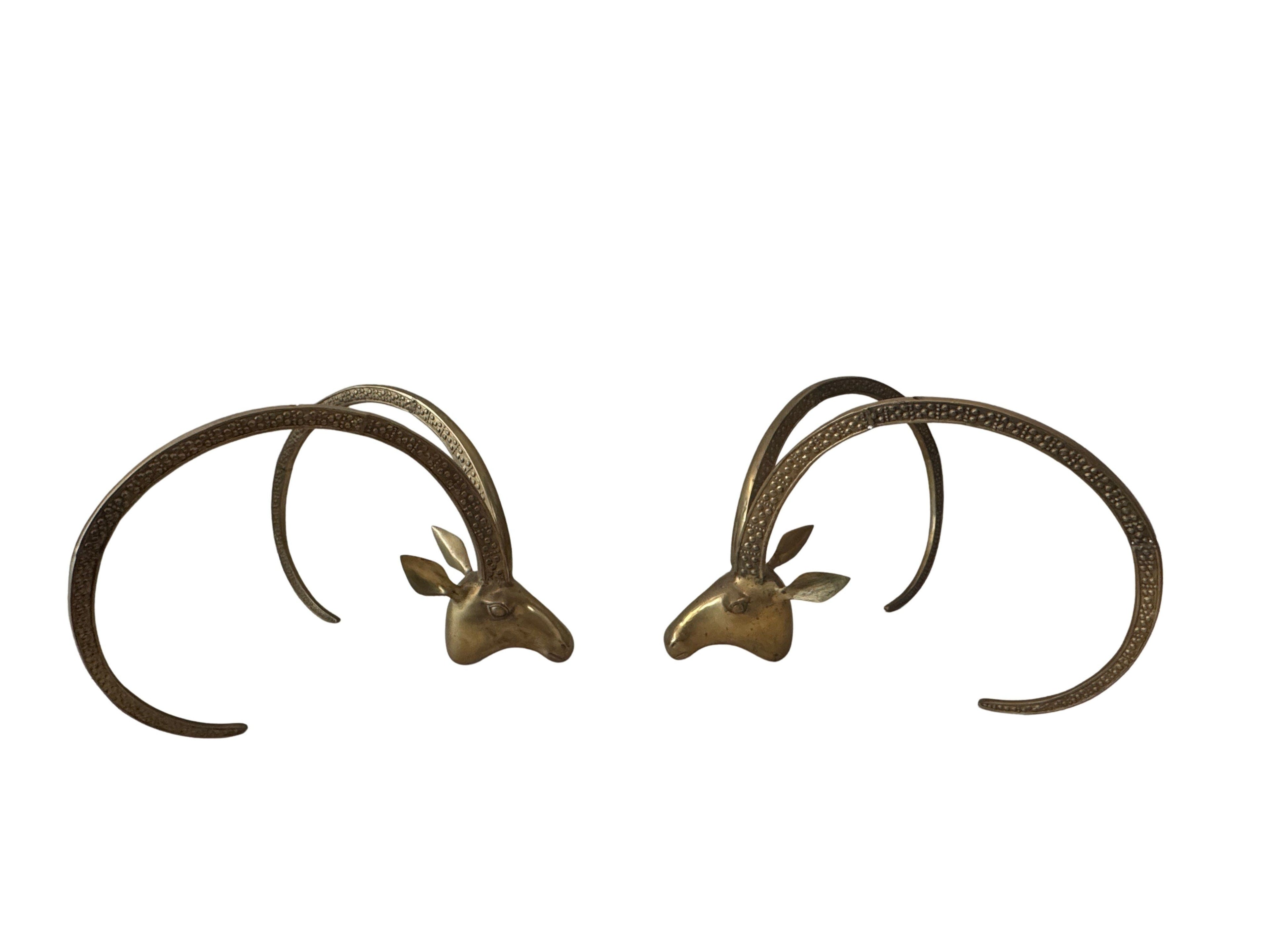 Vintage Brass Ibex or Rams Head Coffee Table Bases, c. 1960s