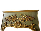 Antique Large French Louis XV Style Giltwood and Painted Trumeau Wall Mirror, c. 19th cent