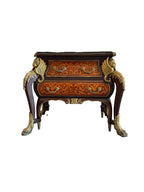 Vintage French Louis XIV Style Walnut Bombe Commode, Mid-20th Century – Marble Top & Ormolu