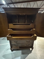 Vintage Thomasville Greek Key Armoire in the Hollywood Regency Style, c. 1970s