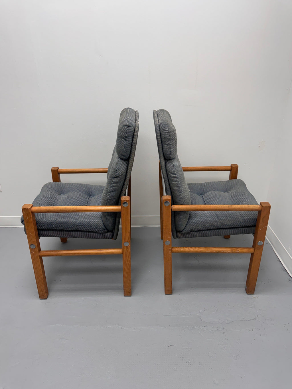 Vintage Danish Modern High-Back Lounge Chairs, Pair, c. 1970s