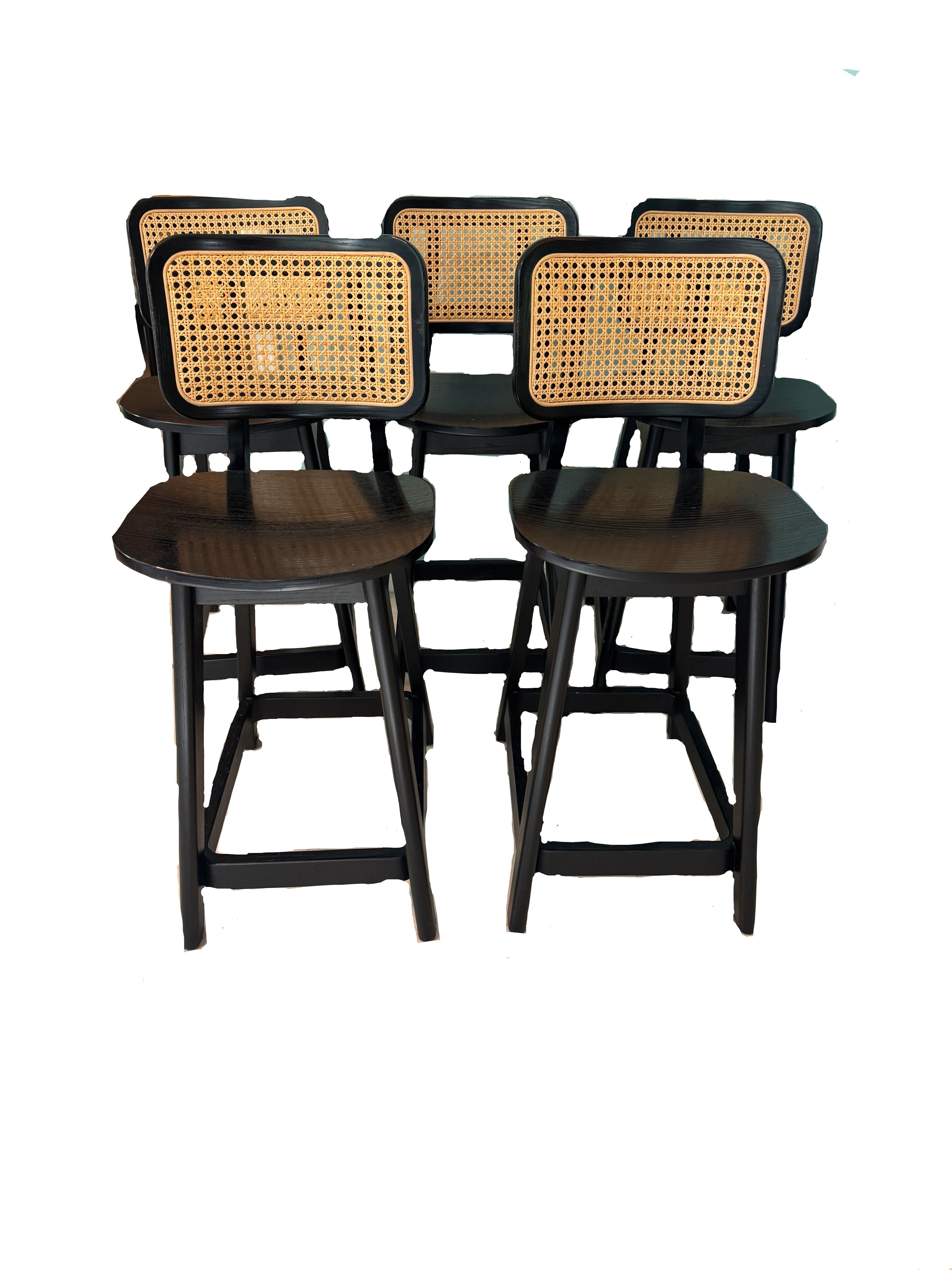 Cane Domino Counter Stool by Podium - Set of 5