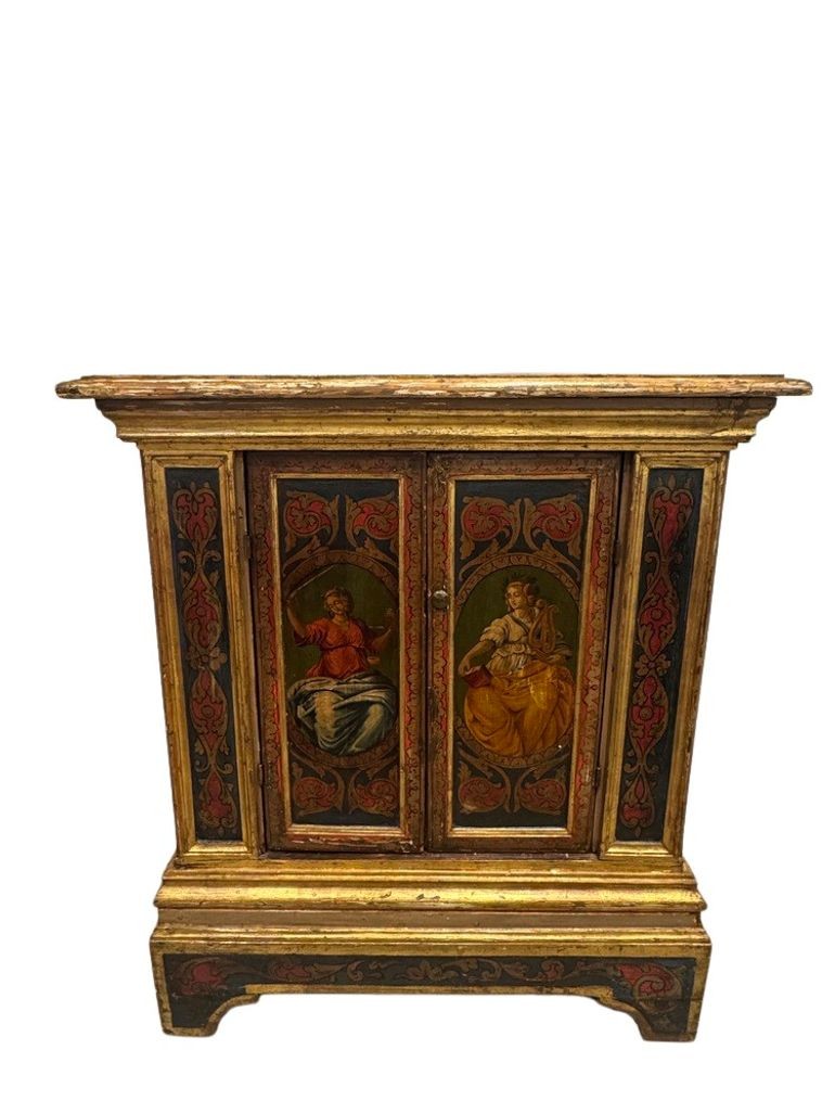 Florentine Hand Painted Cabinet with Classical Figural Depictions, c. mid 1800s