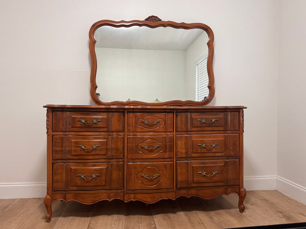 Broyhill French Provincial Dresser with Mirror, c. 1960s