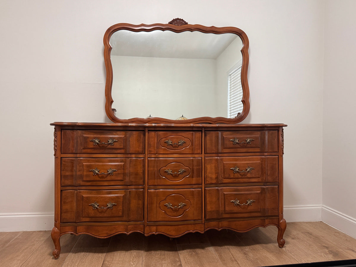 Broyhill French Provincial Dresser with Mirror, c. 1960s