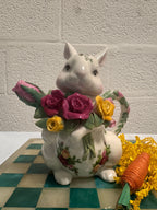 Royal Albert Old Country Roses Easter Bunny Teapot, c. 2010