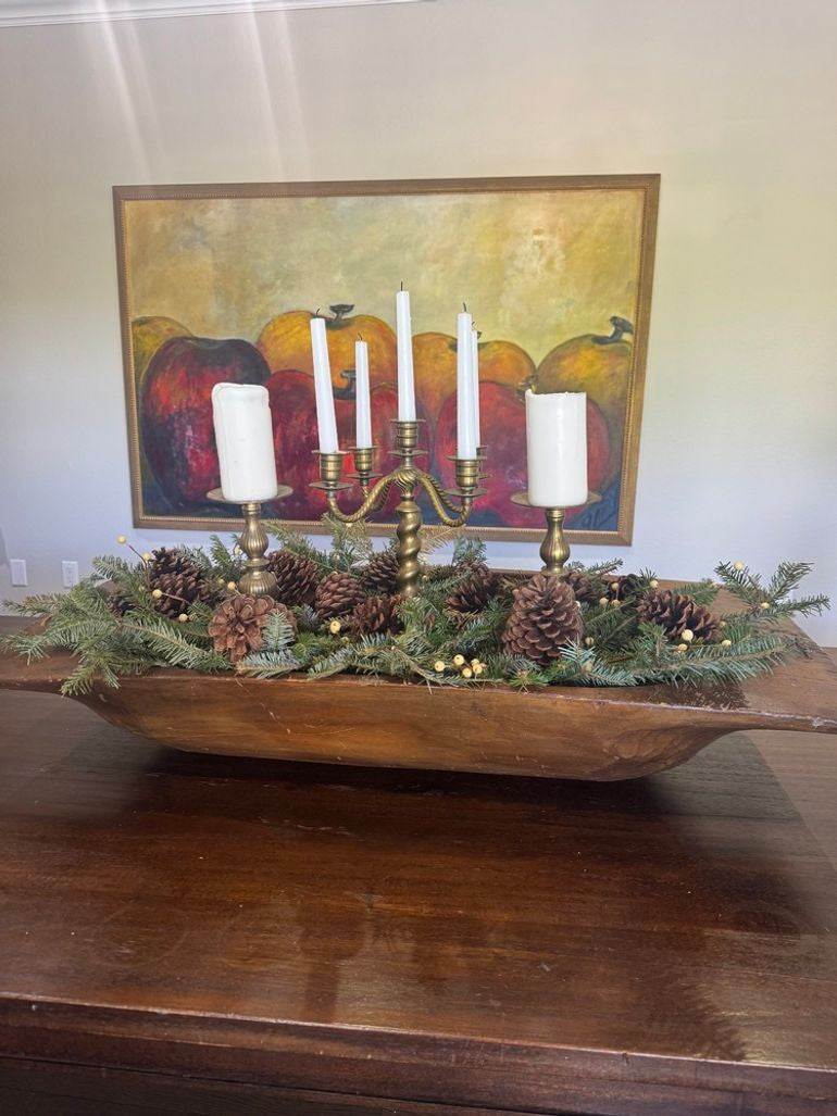 Antique Large Wooden Dough Bowl or Trencher Bowl, c. early 20th century