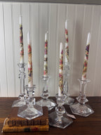 Hand-Embellished Decorative Taper Candles, Set of Two, Choice of Pattern