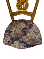 Antique French Louis XIV Gold Leaf Side Accent Harp Small Chair