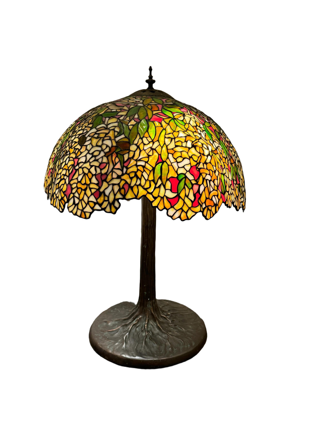 Vintage Tiffany Style Stained Glass Desk or Table Lamp