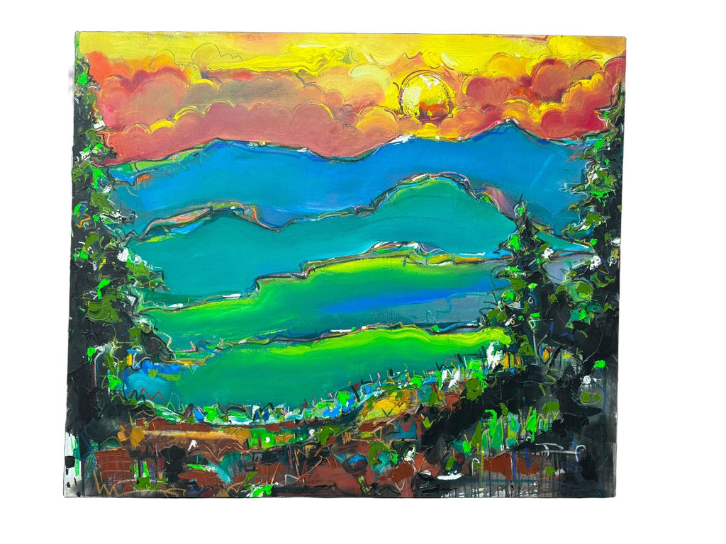 "North Carolina" by David "Dalo" Banegas, Signed - Authentic Original Acrylic on Canvas