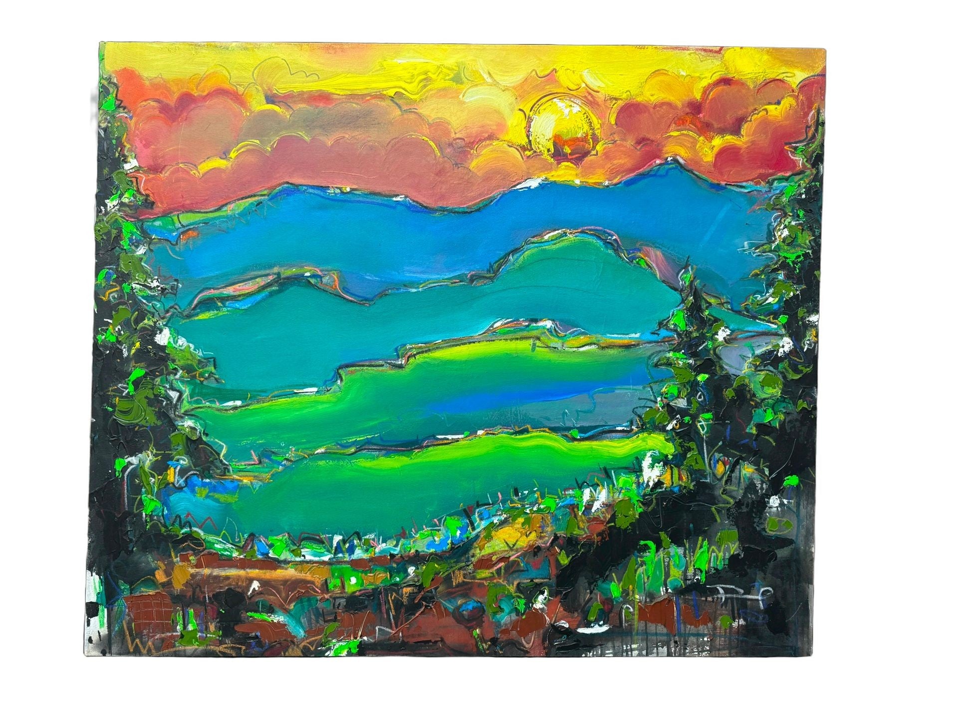 "North Carolina" by David "Dalo" Banegas, Signed - Authentic Original Acrylic on Canvas