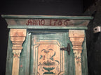 Custom-Made Italian Style Folk-Painted Farmhouse Armoire Cabinet, c. 1990s