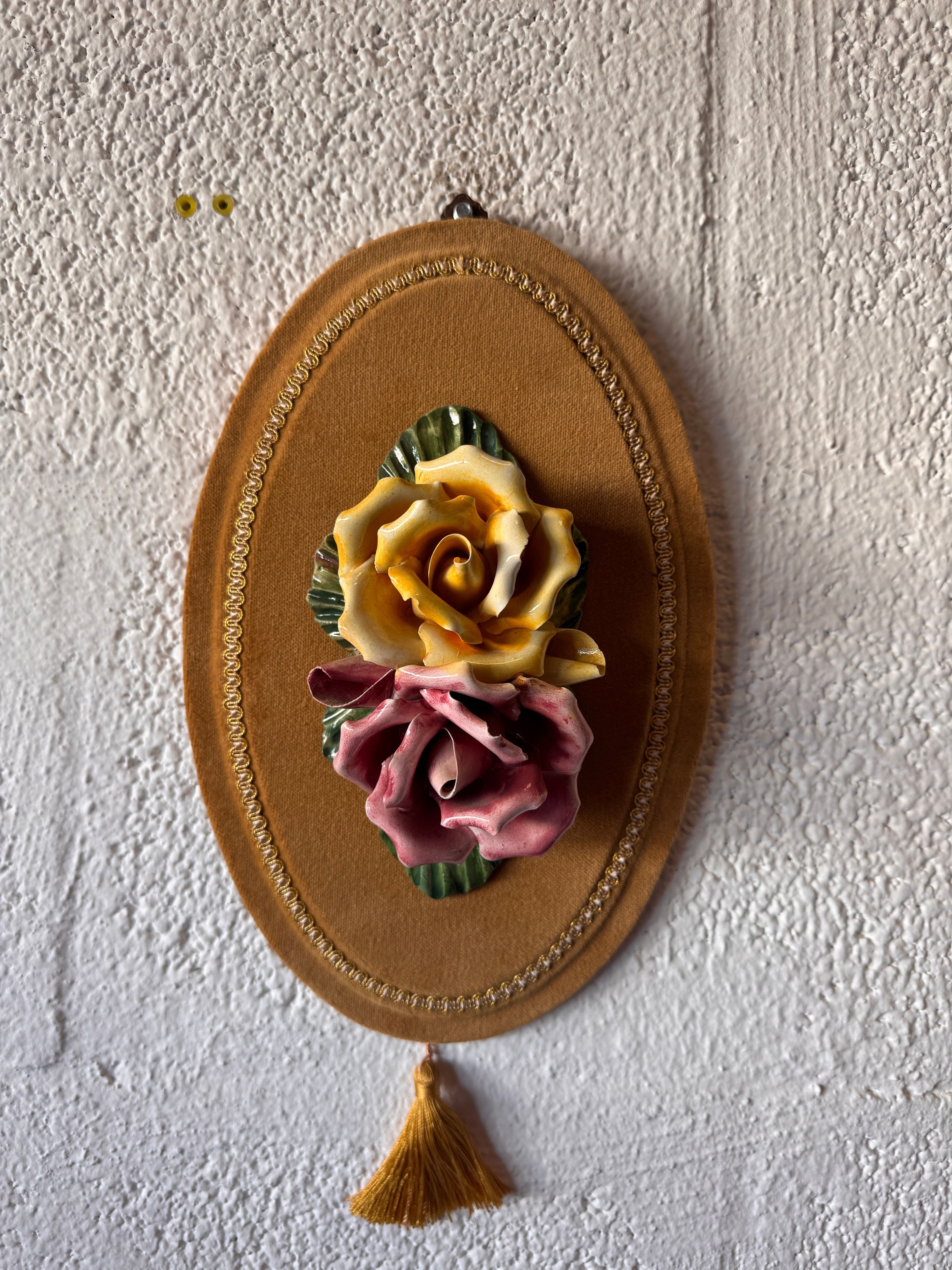 Vintage Italian Capodimonte Style Porcelain Flower Wall Plaque - Sold Separately