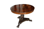 Antique William IV Style Brass-Inlaid Pedestal Center Table, Early 19th Century