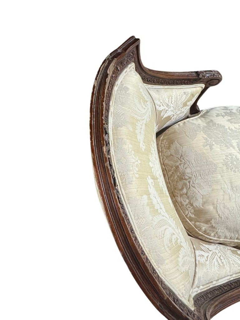 Antique 19th Century French Louis XV Style Settee Chaise Longue or Lounge