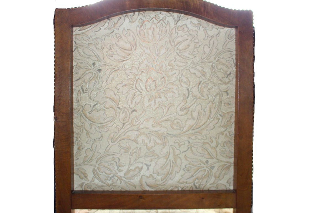 Antique French Louis XIV Style Nail Head Upholstered Arm Chairs - Set of 2