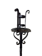 Antique Wrought Iron Floor Candelabras - Holds One Pillar Candle  - Set of 2
