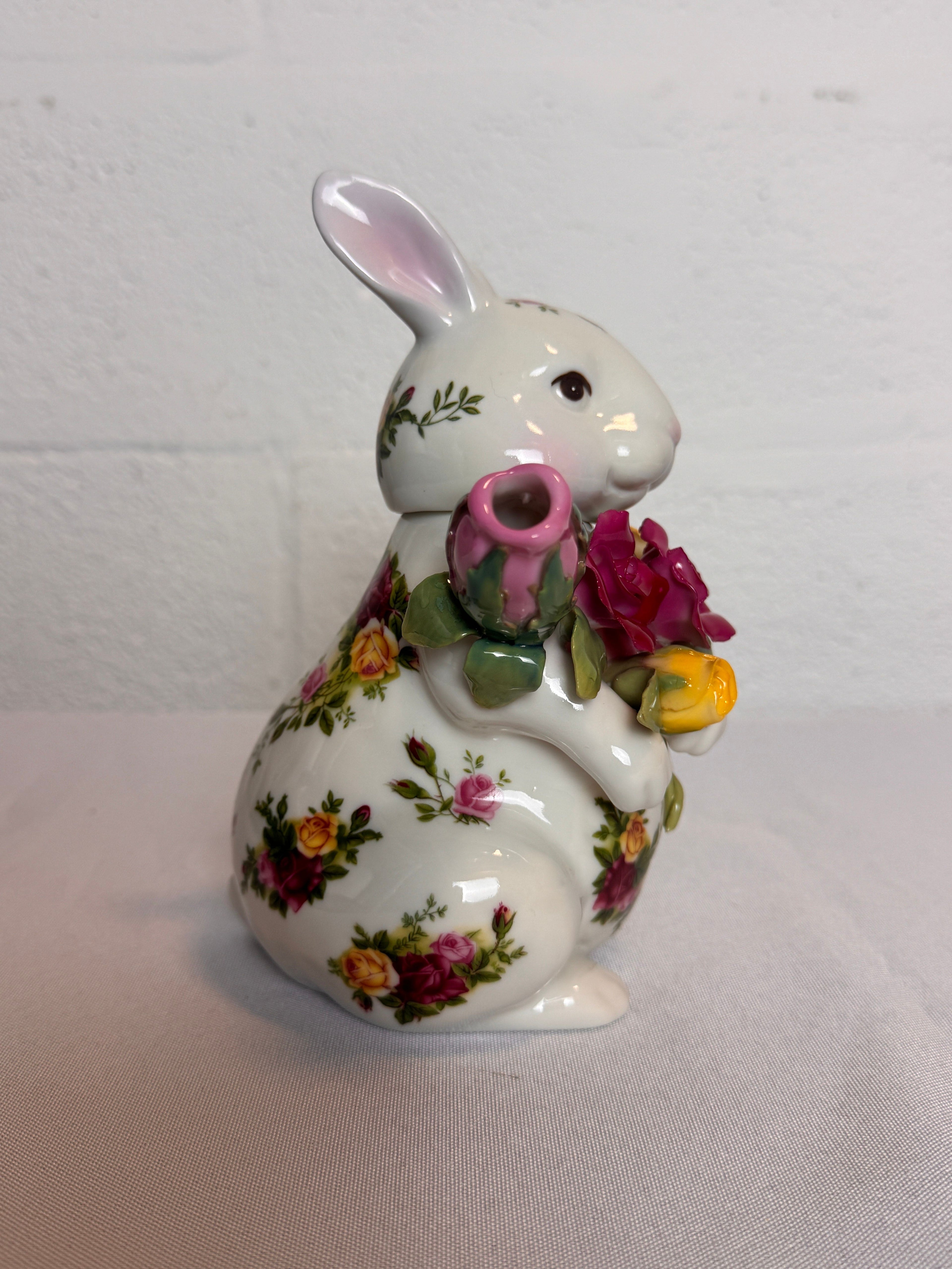 Royal Albert Old Country Roses Easter Bunny Teapot, c. 2010