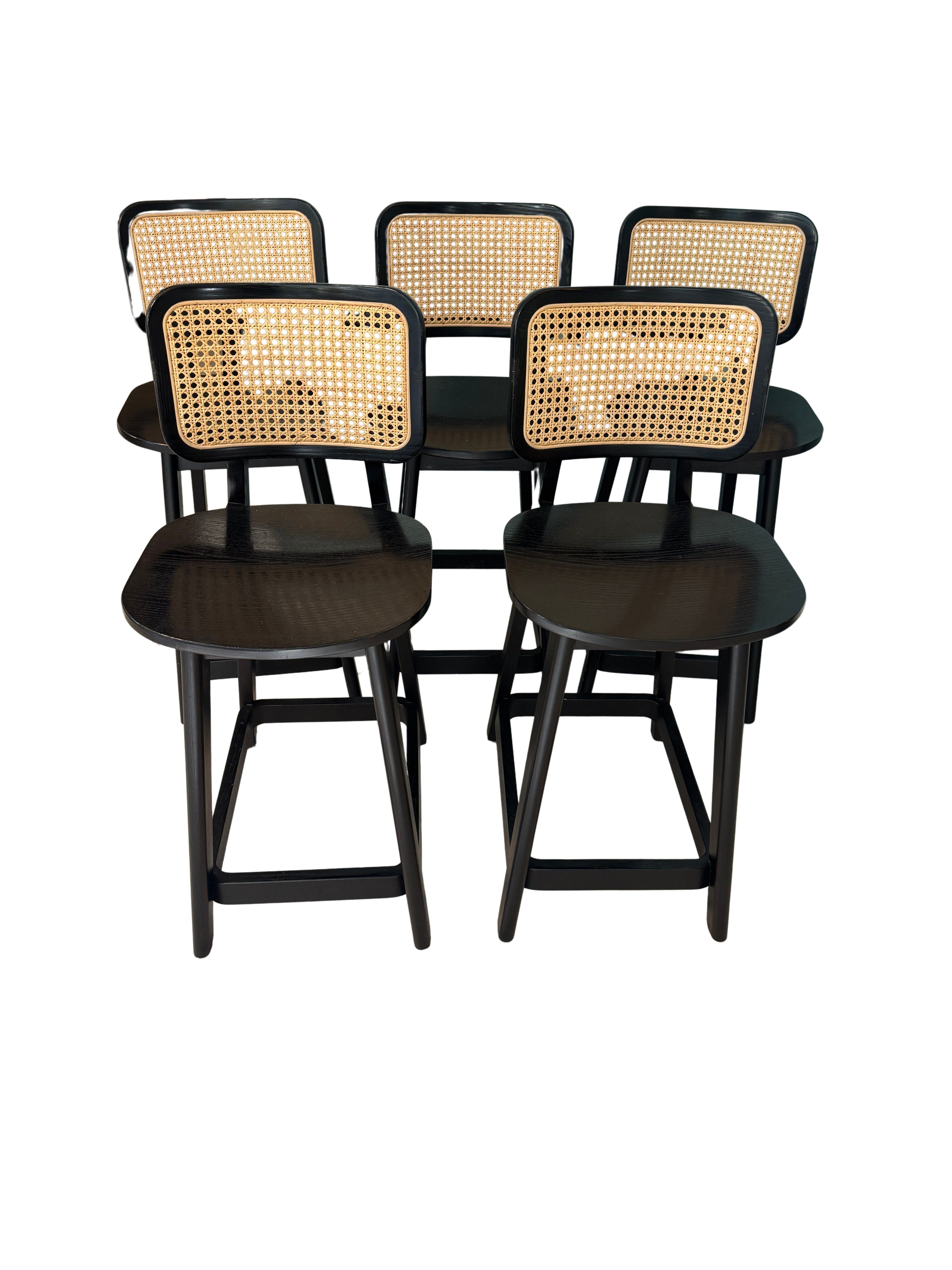 Cane Domino Counter Stool by Podium - Set of 5