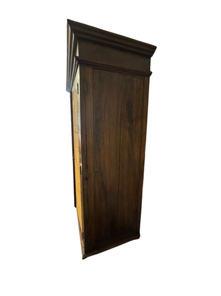 Vintage Indonesian Armoire with Natural Rattan Door Panels, c. 1990s