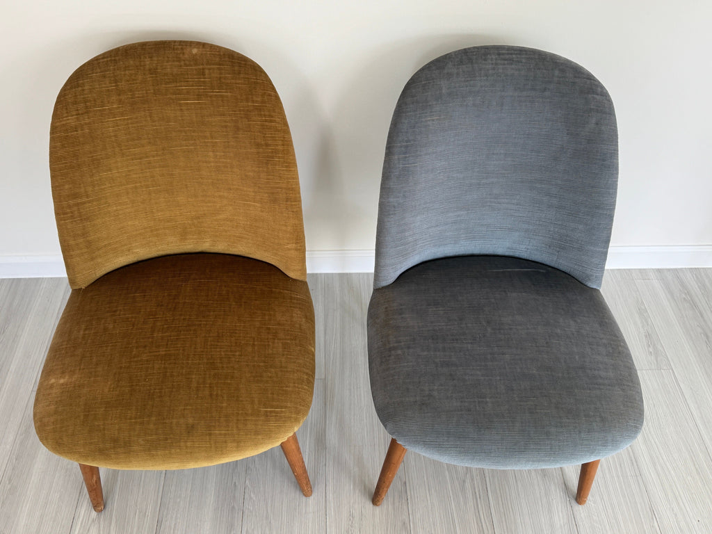 Vintage 1950s Mid Century Modern Upholstered Accent Chairs - Set of 2