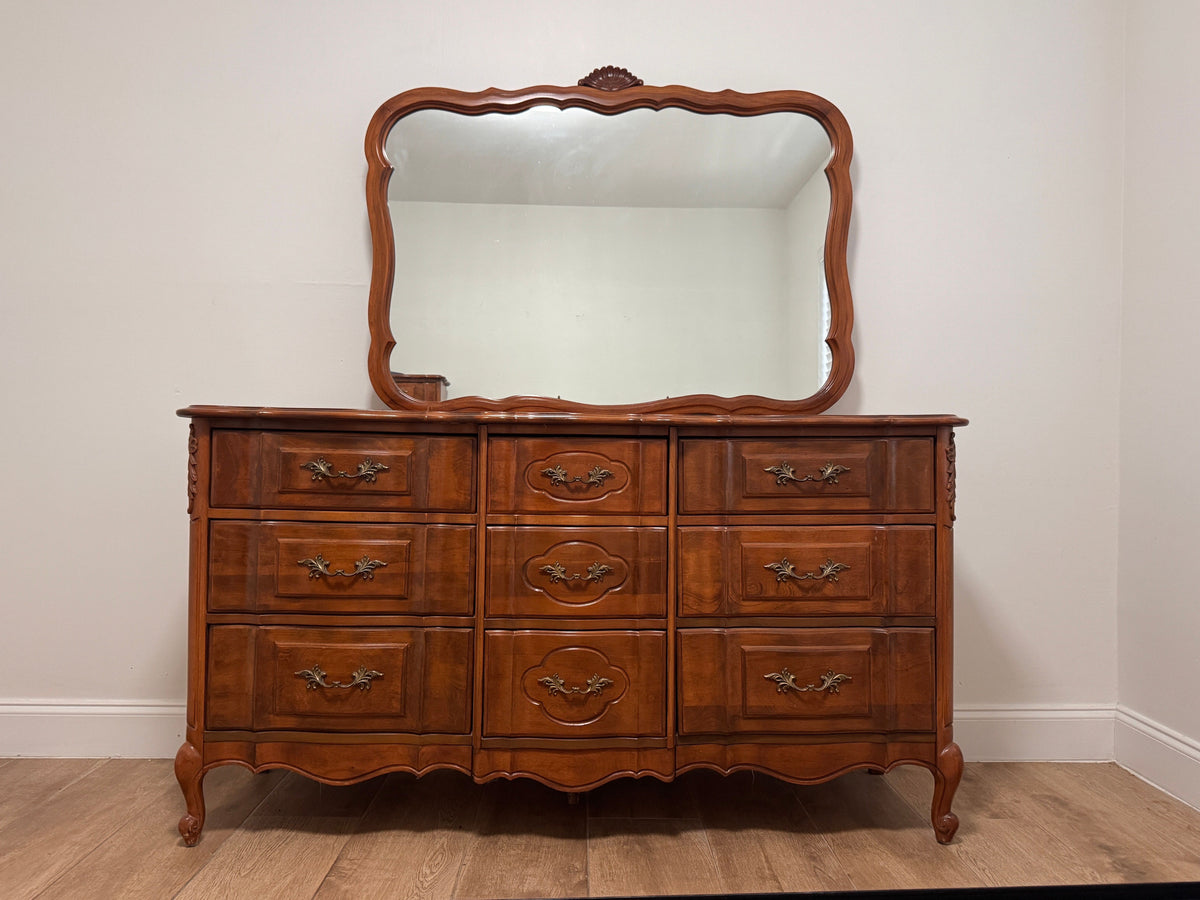 Broyhill French Provincial Dresser with Mirror, c. 1960s