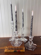 Hand-Embellished Decorative Taper Candles, Set of Two, Choice of Pattern