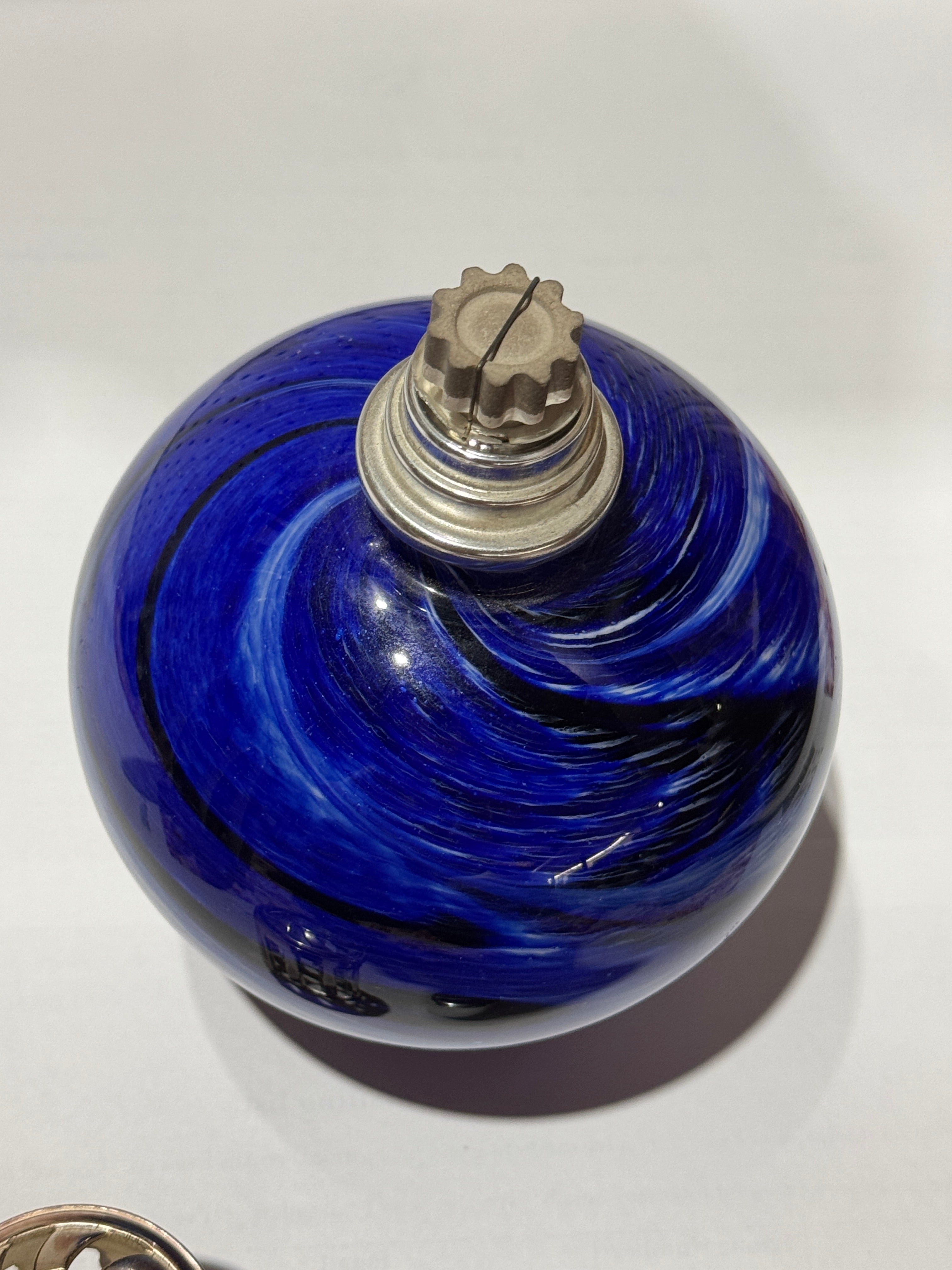 Vintage Cobalt Blue Glass Fragrance Lamp