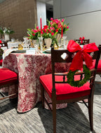 French Toile Tablecloth 120" Round in Red