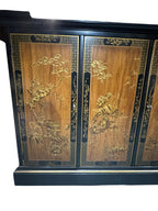Drexel Et Cetera Collection Black Lacquer Chinoiserie Flip-Top Buffet Server, 1970s
