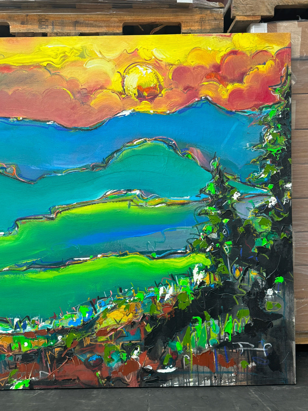 "North Carolina" by David "Dalo" Banegas, Signed - Authentic Original Acrylic on Canvas