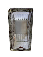 Antique Czech Bohemian  Ruby Red Art Deco Hand Cut to Clear Crystal Bowl, c. 1920