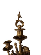 Antique Brevettato Six Candle Candelabra in the French Empire Style made of  Bronze and Marble, c. early 20th century - Sold as a Set